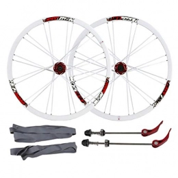 Zyy Mountain Bike Wheel Zyy Bike Wheelset Mountain Bicycle Cycling, 26 Inch Double Wall Quick Release Sealed Bearing 24 Hole Disc Brake 7 8 9 10 Speed Brackets Hubs (Color : Red, Size : 26 inch)