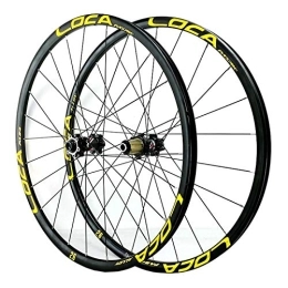 Zyy Mountain Bike Wheel Zyy Mountain Bike Wheelset 26 / 27.5 / 29in Bicycle Front & Rear Wheel Thru axle Aluminum Disc Brake 8 / 9 / 10 / 11 / 12 Speed Flywheel (Color : Yellow, Size : 29in)