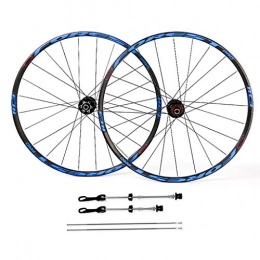 Zyy Mountain Bike Wheel Zyy Mountain Bike Wheelset 26 27.5 Inch, Double Wall Quick Release Sealed Bearings MTB Wheels Disc Brake 24 Hole 8 9 10 Speed Brackets Hubs (Color : Blue, Size : 26inch)