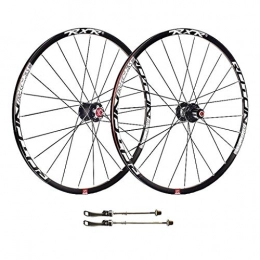 Zyy Mountain Bike Wheel Zyy Mountain Bike Wheelset 26, Double Wall Aluminum Alloy Disc Rim Brake 7 8 9 10 Speed Sealed Bearings Quick Release Hub Brackets Hubs (Color : Black, Size : 27.5inch)