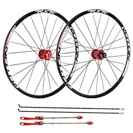 Zyy Mountain Bike Wheel Zyy Mountain Bike Wheelset 26 Inch, Double Wall Aluminum Alloy Carbon Fiber Disc Rim Brake Quick Release 7 8 9 10 11 Speed Brackets Hubs (Color : A, Size : 27.5 inch)
