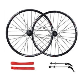Zyy Mountain Bike Wheel Zyy Mountain Bike Wheelset 26 Inch, Double Wall Cycling Wheels Quick Release Disc Brake 32 Holes Rim Compatible 7 8 9 10 Speed Brackets Hubs (Color : Black, Size : 26 inch)
