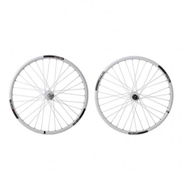 Zyy Mountain Bike Wheel Zyy Mountain Bike Wheelset 26 Inch, MTB Double Wall Rim Quick Release Bicycle Disc Brake / Hybrid 7 8 9 10 Speed 32 Holes Brackets Hubs (Color : White, Size : 26 inch)