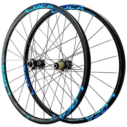 Zyy Mountain Bike Wheel Zyy MTB Bicycle Wheelset barrel shaft 26 / 27.5 / 29in 24-hole 8-12 Speed Mountain Bike Wheels Rim Disc Brake Front & Rear Wheel Thru axle (Color : Blue, Size : 29in)