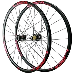 Zyy Mountain Bike Wheel Zyy MTB Bicycle Wheelset barrel shaft 26 / 27.5 / 29in 24-hole 8-12 Speed Mountain Bike Wheels Rim Disc Brake Front & Rear Wheel Thru axle (Color : Red, Size : 29in)