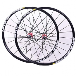 Zyy Mountain Bike Wheel Zyy MTB Bike Wheelset 26 27.5 29 Inch Alloy 8-11speed Bicycle 4 Palin Bearing QR Carbon Fiber Cassette Hub Disc Brake (Color : Red, Size : 26inch)