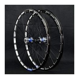 Zyy Mountain Bike Wheel Zyy MTB Front & Rear Wheel 7 / 8 / 9 / 10 / 11 / 12 Speed Freewheel Cassette Wheelset Aluminum Double Wall Disc Brake QR 24 H (Color : Blue, Size : 26in)
