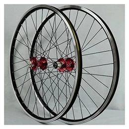 Zyy Mountain Bike Wheel Zyy MTB Wheelset 26" 27.5" 29" Bicycle Bike Wheel Set Aluminum Alloy Quick Release 32H Disc / V Brake for 7 / 8 / 9 / 10 / 11 / 12 Speed (Color : Red, Size : 26in)