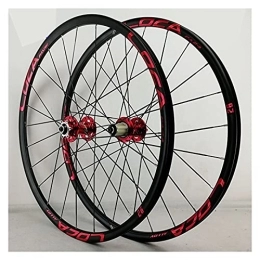 Zyy Mountain Bike Wheel Zyy MTB Wheelset 26" 27.5" 29" Quick Release Disc Brake Flat Spokes Bike Wheel Aluminum Alloy fit 8 9 10 11 12 Speed Cassette Bicycle Wheelset (Color : Red-1, Size : 26in)