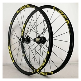 Zyy Mountain Bike Wheel Zyy MTB Wheelset 26" 27.5" 29" Quick Release Disc Brake Flat Spokes Bike Wheel Aluminum Alloy fit 8 9 10 11 12 Speed Cassette Bicycle Wheelset (Color : Yellow-1, Size : 26in)