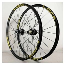 Zyy Mountain Bike Wheel Zyy MTB Wheelset 26" 27.5" 29" Quick Release Disc Brake Flat Spokes Bike Wheel Aluminum Alloy fit 8 9 10 11 12 Speed Cassette Bicycle Wheelset (Color : Yellow-1, Size : 29in)