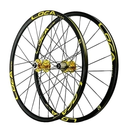 Zyy Mountain Bike Wheel Zyy MTB Wheelset 26" 27.5" 29" Quick Release Disc Brake Flat Spokes Bike Wheel Aluminum Alloy fit 8 9 10 11 12 Speed Cassette Bicycle Wheelset (Color : Yellow, Size : 26in)