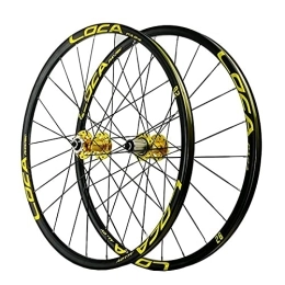 Zyy Mountain Bike Wheel Zyy MTB Wheelset 26" 27.5" 29" Quick Release Disc Brake Flat Spokes Bike Wheel Aluminum Alloy fit 8 9 10 11 12 Speed Cassette Bicycle Wheelset (Color : Yellow, Size : 27.5in)