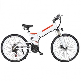 Pc-Glq Vélo de montagne électrique pliant 26 Pouces Vélo Électrique 350 Moteur Vélo Électrique De Montagne, 48V*10 / 12.8Ah Batterie Au Lithium Vélo Pliant, Shimano 21 Vitesse Smart Vélo Électrique, Blanc, 10AH