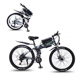 Pc-Glq vélo 350W / 36V Vélos Électriques, VTT 26'' pour Adulte Femme / Homme, Batterie Au Lithium Amovible, 21 Vitesses, Matériau en Acier À Haute Teneur en Carbone Vélo Pliant De Montagne, Gris, 13AH