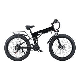 ALFUSA Vélo de montagne électrique pliant ALFUSA Vélos électriques pliants, Scooters à Vitesse Variable, VTT assistés Tout-Terrain, Se Rendre au Travail, Véhicules électriques à Deux Roues (Black 12.8A)