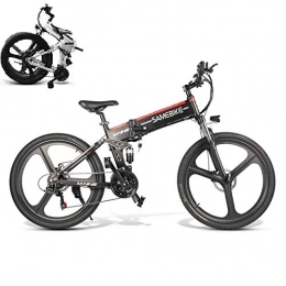 Autoshoppingcenter Vélo de montagne électrique pliant Autoshoppingcenter Vélo électrique Pliable 350 W 26 Pouces pour Homme Femme avec 48 V 8 Ah Batterie Lithium Shimano 7 Vitesses Freins à Disque 3 Modes VTT vélo de Ville [EU Stock