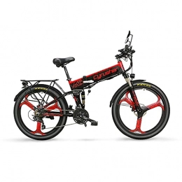 Extrbici Vélo de montagne électrique pliant Extrbici VTT Velo VTT XF770 17 * 26"Pliant Velo Electrique Montagne 48V Shimano 21 Vitesses Cadre en Alliage dʻaluminium Repliable Suspension a Double Frein mecanique-red2