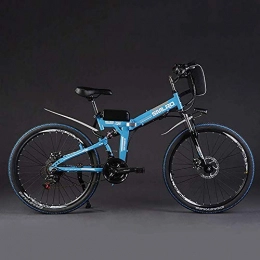 HWJF vélo HWJF Montagne vélo électrique Vélo Pliant, Moteur 48V 15Ah 350W / 26 Pouces Roue LCD Intelligente Une clé commutateur de Commande Automatique, Bleu