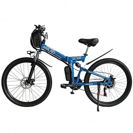 Hyuhome vélo Hyuhome Ebikes pour Adultes, électrique Pliant vélo VTT Dirtbike, 26" 48V 10Ah 350W IP54 étanche, Facile de Stockage Pliable électrique Bycicles pour Hommes, Bleu