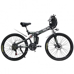 Hyuhome Vélo de montagne électrique pliant Hyuhome Ebikes pour Adultes, électrique Pliant vélo VTT Dirtbike, 26" 48V 10Ah 350W IP54 étanche, Facile de Stockage Pliable électrique Bycicles pour Hommes, Noir