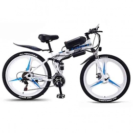 Hyuhome Vélo de montagne électrique pliant Hyuhome VTT électrique pour Adultes, Pliable VTT eBikes pour Hommes Femmes Femmes, 360W 36V 8 / 10 / 13Ah Tout Terrain 26" VTT / Commute Ebike, White One Wheel, 10AH