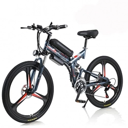 Hyuhome Vélo de montagne électrique pliant Hyuhome Vélo Électrique pour Adultes Hommes Femmes, 26" Vélo Pliant 250W / 350W 36V 10A 18650 Batterie Lithium-ION Pliable Mountain E-Bike avec Shimano 21 Vitesses Facile À Plier (Gray, 250w)