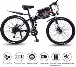 PARTAS Vélo de montagne électrique pliant PARTAS Sightseeing / Outil Trajets - Adulte électrique Mountain Bikes, en alliage de magnésium Rim 26" 350W 36V Portable vélo pliant 21-vitesse longue endurance véhicule électrique (Color : Black)