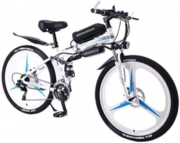 PARTAS Vélo de montagne électrique pliant PARTAS Sightseeing / Trajets Tool - 26''Folding électrique VTT Adulte, VTT avec double Freins à disque, Vélo amovible de grande capacité de la batterie au lithium-ion (36V 350W) (Color : White 10AH)