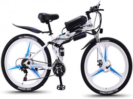 RDJM vélo RDJM VTT Electrique, 26 Pouces Vélos pliants électriques, Fourche Amortisseur 350W Neige de Montagne Vélos Sports de Plein air for Adultes vélos (Color : White)