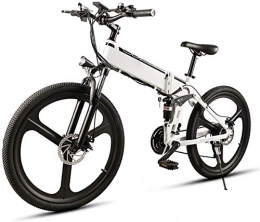 RDJM vélo RDJM VTT Electrique, 26 Vélo électrique for Adultes 350W Pliant Montagne E-Bike avec 48V10AH Amovible au Lithium-ION, en Alliage d'aluminium Double Suspension vélo Vitesse maximale 35 km / H