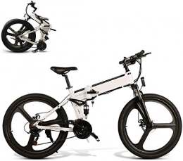 RDJM vélo RDJM VTT Electrique, 26" Vélo électrique Trekking / Touring vélo Smart Pliant E-Bike 48V 10Ah 350W Moteur Vélo de Montagne for Les Hommes de 21 décalage de Niveau Assisté, Blanc