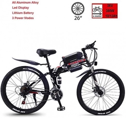 RDJM vélo RDJM VTT Electrique Électrique Pliant vélo, VTT électrique, 26 Pouces, 21 Vitesses Longue Endurance VTT 36V350W, Affichage LEC (Size : 10AH)