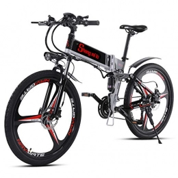 Shengmilo Vélo de montagne électrique pliant Shengmilo-M80 Vélo De Montagne Électrique Vélo Électrique Pliant De 26 Pouces, Suspension Complète De 48v 13ah Et Vitesse De Shimano 21 avec Tablette Arrière (Pneu intégré noir-350w)