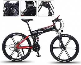 RDJM vélo VTT Electrique, 26 « » CABLAGE vélo Pliant Montagne léger et Pliable Vélo électrique Vélo électrique for Adulte 21 Vitesse et Trois Modes de Travail for Trajets & Loisirs (Color : Red)