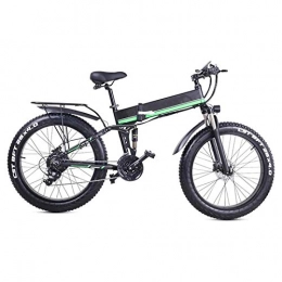Fangfang vélo VTT lectrique 26 pouces Fat Tire vlo lectrique for adultes Neige / Montagne / Plage ebike, moteur 1000W, 21 Speed Snow Beach E-Bike avec sige arrire Vlo lectrique puissant ( Color : Green )