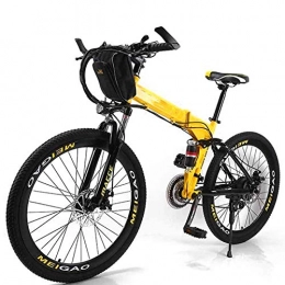 Amantiy Vélo de montagne électrique pliant Vélo de montagne électrique, Vélos électriques pliants for les adultes 26 avec 36V amovible de grande capacité 8Ah Lithium-ion Montagne E-Bike 21 Vitesse légère vélo unisexe Vélo électrique puissant