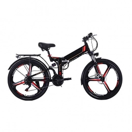 Pc-Glq Vélo de montagne électrique pliant Vélo Electrique 26" E-Bike VTT Pliant 300W 48V 8AH / 10.4AH Removable Batterie Vélo De Montagne Électrique avec Batterie Lithium-ION À Grande Capacité pour Adulte Femme / Homme, Noir