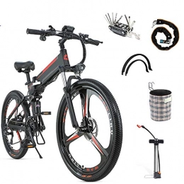 Pc-Glq Vélo de montagne électrique pliant Vélo Electrique 26" E-Bike - VTT Pliant 48V 350W 12A Batterie Au Lithium De Grande Capacité - Ville Léger Vélo De avec Moyeu 21 Vitesses, Noir