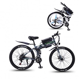 Pc-Glq vélo Vélo Electrique 26" E-Bike - VTT Pliant Moteur 350W 36V Batterie Au Lithium Amovible De Grande Capacité - Ville Léger Vélo De avec Moyeu 21 Vitesses, Gris, 8AH