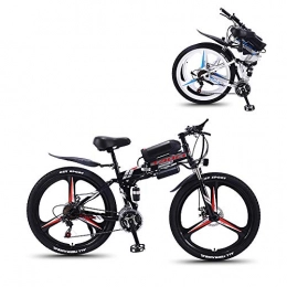 Pc-Glq Vélo de montagne électrique pliant Vélo Électrique Mis À Jour 36 V Lithium Batterie Velo Pliant VTT 17 * 26 Pouces Shimano 21 Vitesse Vélo Intelligent E Bike Moteur 350W, Noir, 10AH