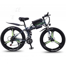 ZTYD vélo ZTYD Vélo électrique, 26" VTT pour Adultes, Vélos Tout Terrain 21 Vitesses, 36V 30KM Batterie Pure Mileage Amovible au Lithium-ION, Le Smart ebike Montagne pour Adultes, Black Green a2, 13AH / 75km