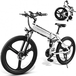 ZWJABYY vélo ZWJABYY Version Mise à Niveau VéLos éLectriques 350W, 26 Pouces VéLo De Montagne, Velo Electrique Pliable, Batterie 48V / 10Ah Amovible, avec éCran LCD Couleur, Vitesse Maximale 35Km / H, White