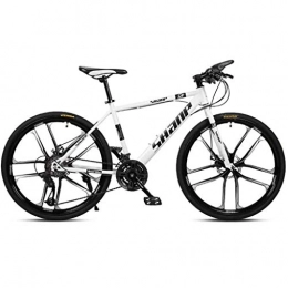 LC2019 Vélo de montagnes 26 Pouces Adulte VTT Semi-Rigide VTT avec De L'acier Au Carbone Siège Réglable Blanc 10 Cutter (Color : 27-Stage Shift, Size : 26inches)