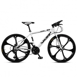 Xiaoyue vélo 26 pouces Mountain Bikes, double disque de frein Hardtail hommes VTT, vélo Missing, cadre en acier haute teneur en carbone 21 Vitesse, Blanc 6 Spoke lalay ( Color : 24 Speed , Size : Black 3 Spoke )