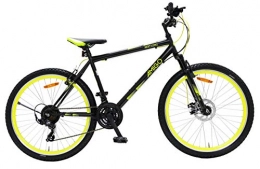 amiGO Vélo de montagnes Amigo Next Level - VTT pour garçons et Filles - 26 Pouces - Shimano 21 Vitesses - Convient à partir de 150 cm - avec Frein à Main et béquilles pour vélo - Noir / Jaune