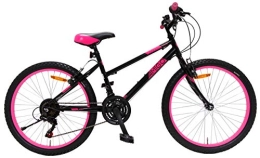 amiGO Vélo de montagnes Amigo Power - VTT pour Filles - 24 Pouces - Shimano 18 Vitesses - Convient à partir de 135 cm - avec Frein à Main et béquilles pour vélo - Noir / Rose