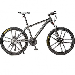 BNMKL Vélo de montagnes BNMKL 24 / 26 / 27, 5 Pouces VTT Adulte, Double Frein À Disque, Suspension Avant Vélo De Montagne, 21 / 24 / 24 / 30 Vitesse Bicyclette pour Homme Et Femme Approprié Au Cycle Extérieu, Gris, 27.5 inch 21 Speed