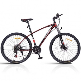 BNMKL Vélo de montagnes BNMKL 27, 5 Pouces 24 Vitesses Vélo De Montagne, Frein À Double Disque VTT Semi-Rigide, Hommes Femmes Adulte Tout Terrain Vélo De Montagne, Cadre en Aluminium, Black Red