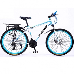 BNMKL Vélo de montagnes BNMKL VTT À Suspension Complète 26 Pouces, Vélo De Montagne Frein À Disque, VTT Tout Suspendu 24 / 27 / 30 Vitesse pour Adolescents D'adultes Hommes Et Femmes, Blanc, 26 inch 24 Speed